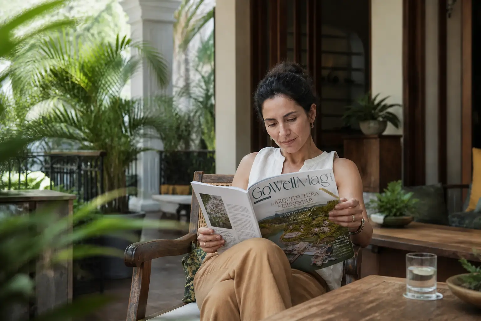 Lectora con GoWellMag en las manos